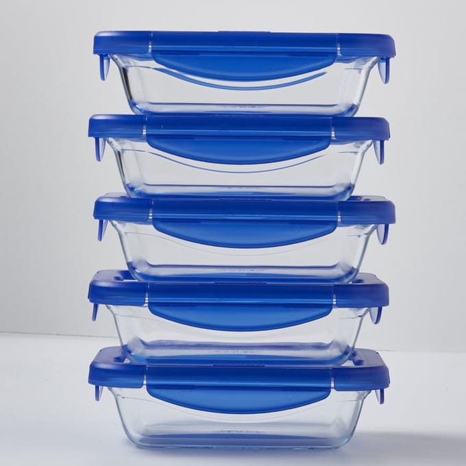 Pyrex - Cook & Go Schaal Rechthoek met Deksel 2-Delig - Transparant - Borosilicaatglas