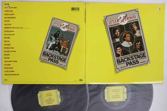 LP Plaat LITTLE RIVER BAND  Backstage Pass SWBK12061 CAPITOL 1980 VS Rock Gebruikt black