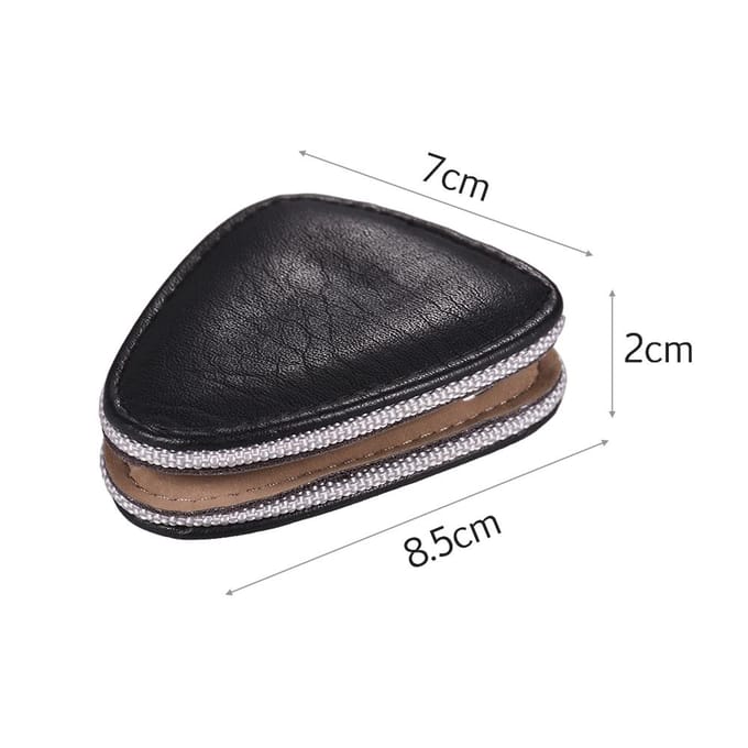 Étui en cuir synthétique PU pour plectres de guitare, sac avec 6 plectres en celluloïd, Instrument à cordes gray