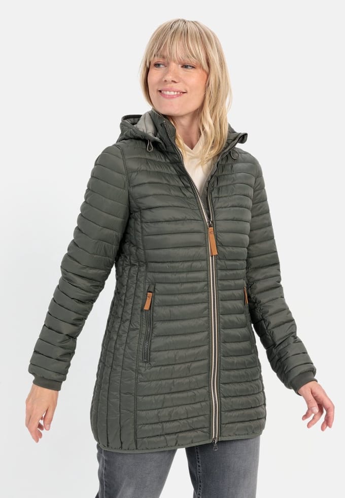 camel active Gewatteerde jas van gerecycled polyamide (GRS-gecertificeerd) - Maat womenswear-52 - Khaki