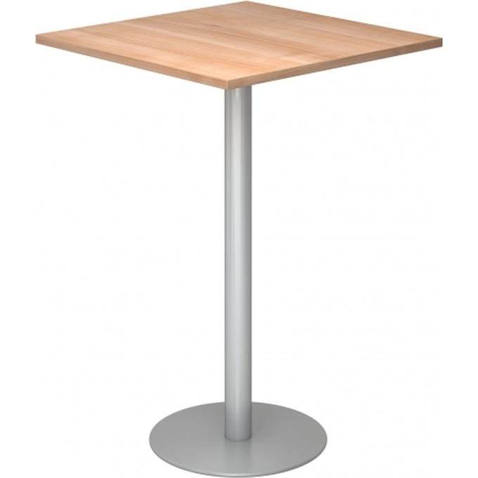 BISTRO H88Q S - Systeem conferentietafel Walnoot 80 x 80 Zilver