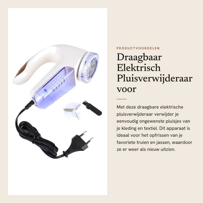 Dailygoods - Draagbaar Elektrisch Pluisverwijderaar voor Textiel
