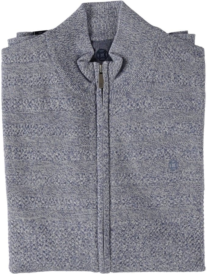 Fellows United Cardigan Vest Structured Stripes Blue (51.1106 - 113)