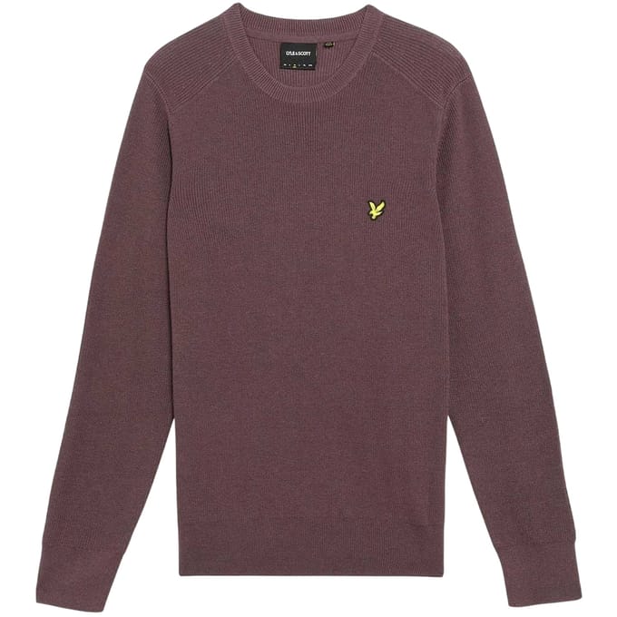 Lyle & Scott Heren Geribde Raglan Trui (Espresso)