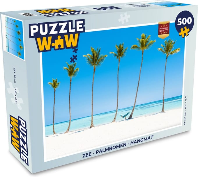 Puzzel Zee - Palmbomen - Hangmat - Legpuzzel - Puzzel 500 stukjes