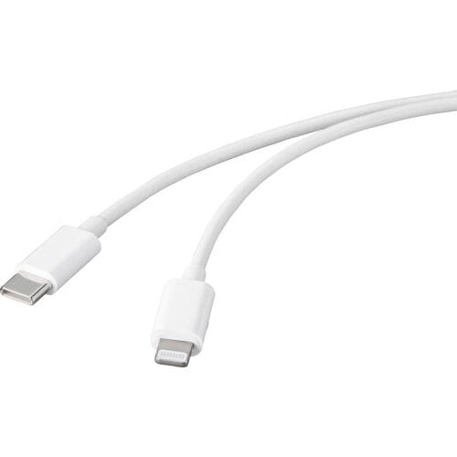 Basetech BT-2347612 USB-kabel USB 2.0 USB-C stekker, Apple Lightning stekker 2.00 m Wit