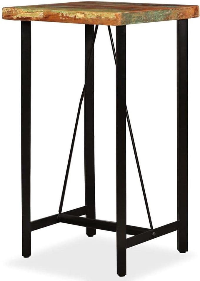 Rustieke Bartafel - Industriële Tafel - Thuisbar Creëren - Teruggewonnen Hout - 60 x 60 x 107 cm - Bruin