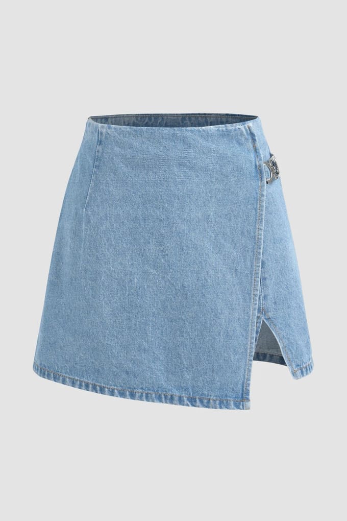 Hoge Taille Denim Skorts