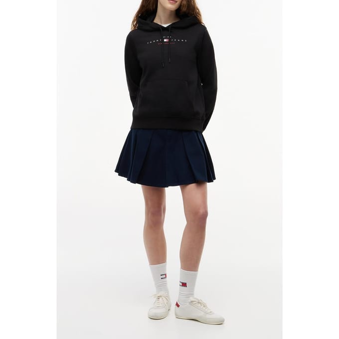Tommy Hilfiger Regular Us Linear Hoodie Black Größe: S | Kaputzenpullis Outlet | Damen | Schwarz