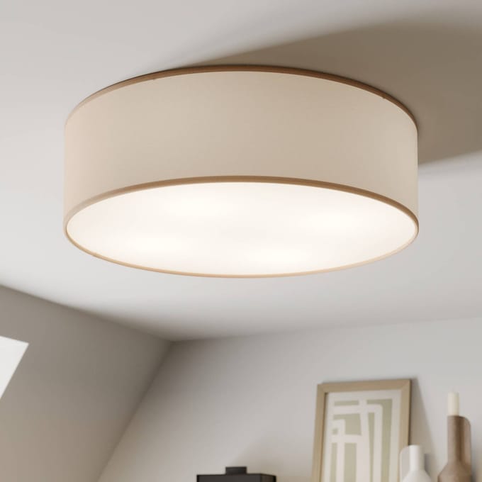 TK Lighting Rondo plafondlamp, beige, metaal, Ø 45 cm, E27