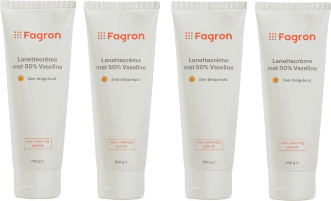 4 x Fagron Lanettecréme met 50% Vaseline - Voordeelverpakking
