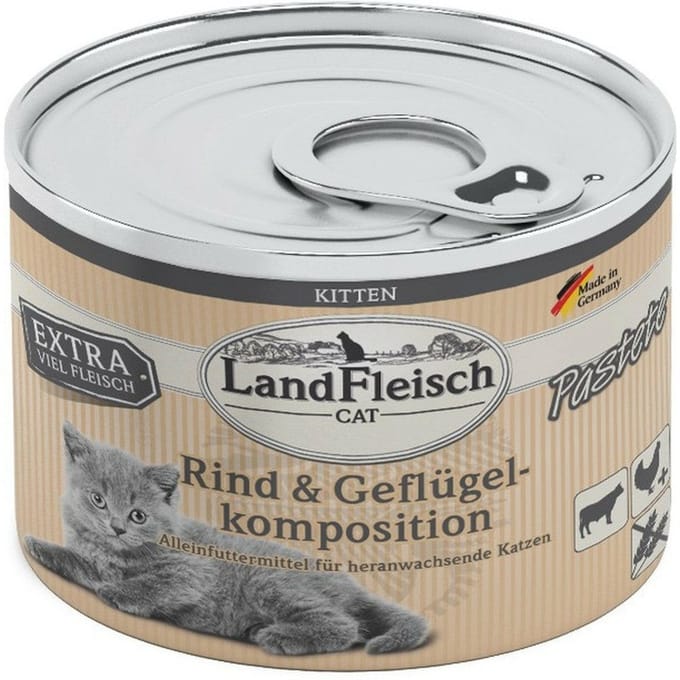 LandFleisch Kitten Paté Rund+Vogel Samenstelling - 6x195g