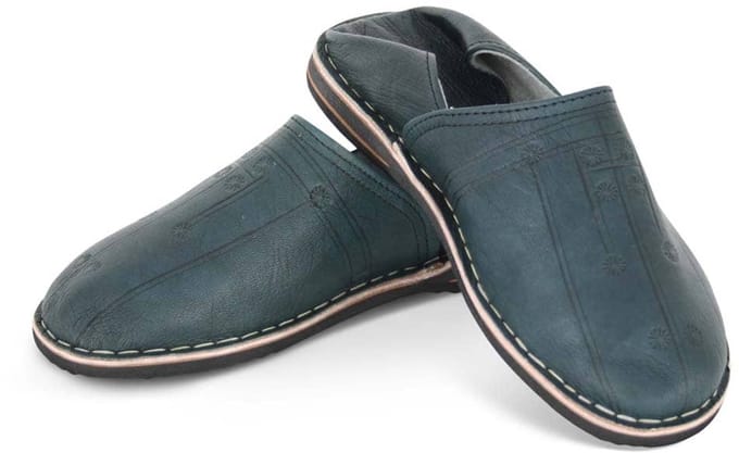 Safaary - Marokkaanse Babouches Heren Antraciet Blauw - Maat 42