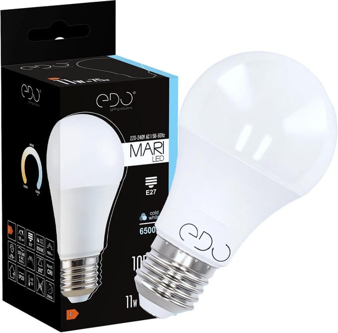 LED Gloeilamp - E27 Lamp Bulb - Energie Besparen - Koel Wit Licht - 11W 1055lm - Wit