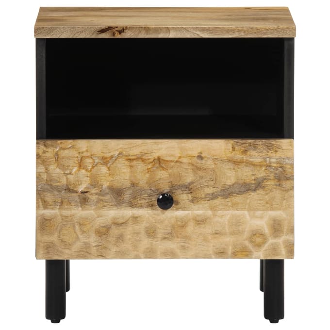vidaXL - Nachtkastje - 40x33x46 - cm - massief - mangohout