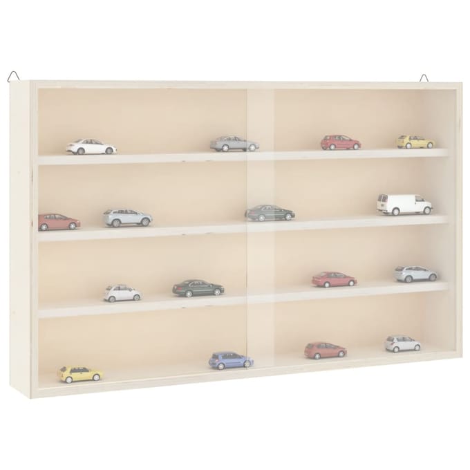 vidaXL - Houten - vitrinekast - met - deuren - 60x8,5x37cm