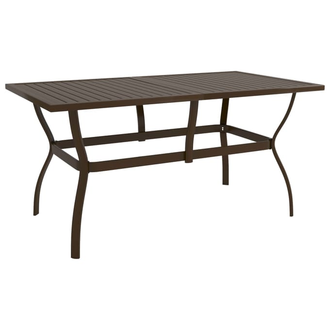 vidaXL - Tuintafel - 140x80x72 - cm - staal - bruin