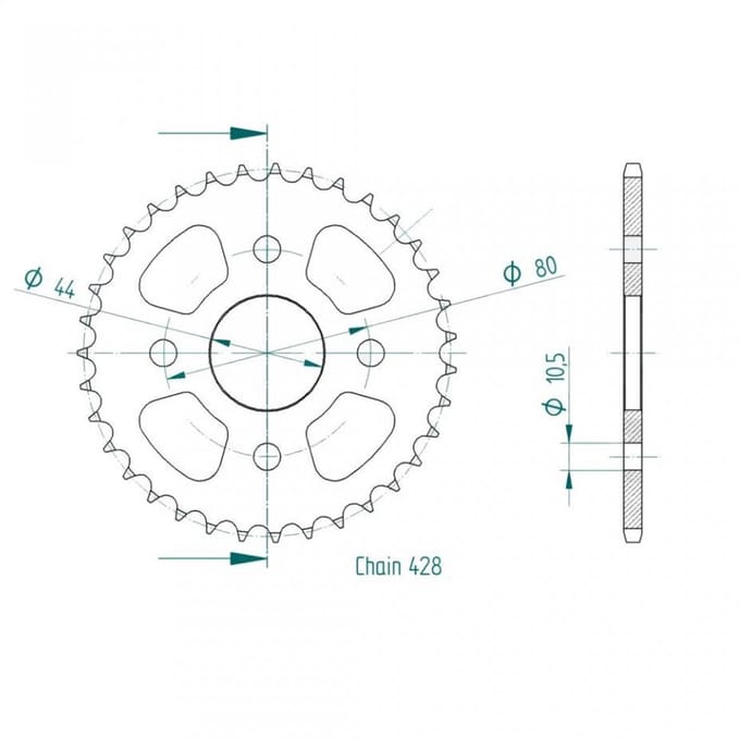 Couronne de transmission Esjot pour Quad KASEA 50 SKYHAWK 2004 Neuf