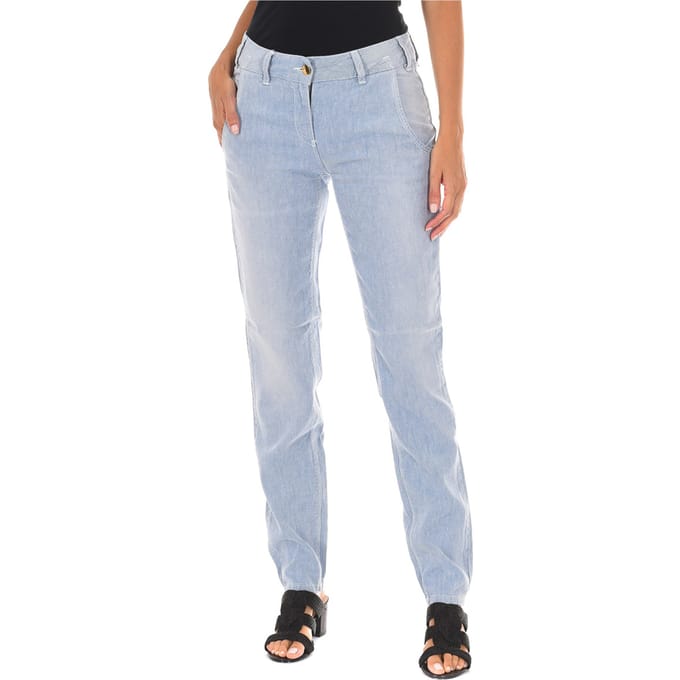 Lange Chinese broek met smalle zomen 70DBF0196 vrouw