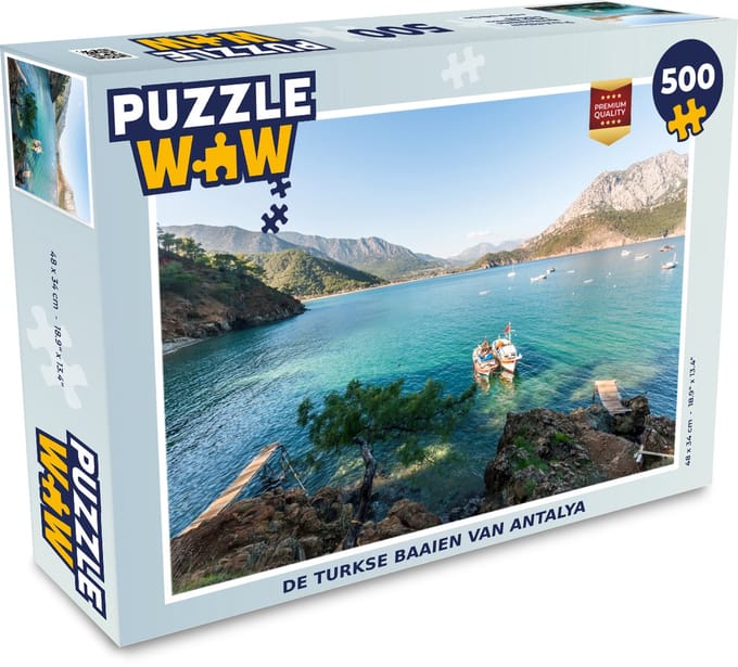 Puzzel De Turkse baaien van Antalya - Legpuzzel - Puzzel 500 stukjes