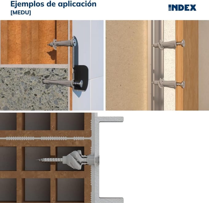Universele Pluggen - Keilpluggen Muurpluggen - Bevestigen van Elementen - Voor Alle Materialen - 8 x 50 cm - Grijs