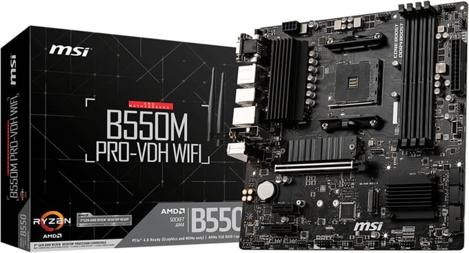 MSI B550M PRO-VDH WIFI - Moederbord - Socket AM4 - Micro-ATX - AMD B550 chipset