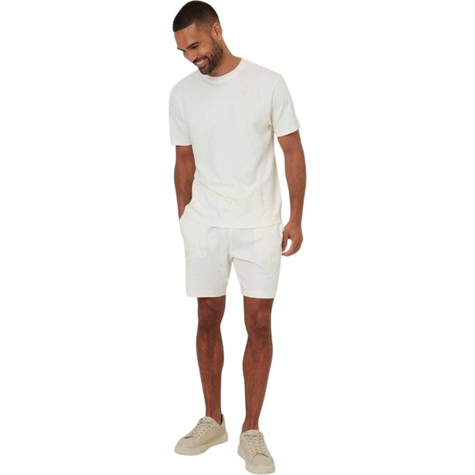 Threadbare Heren Geborduurd Bloemen Regular T-shirt (Wit)
