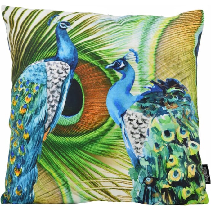 Gek op kussens! Sierkussen blue peacock | 45 x 45 cm | katoen/polyester