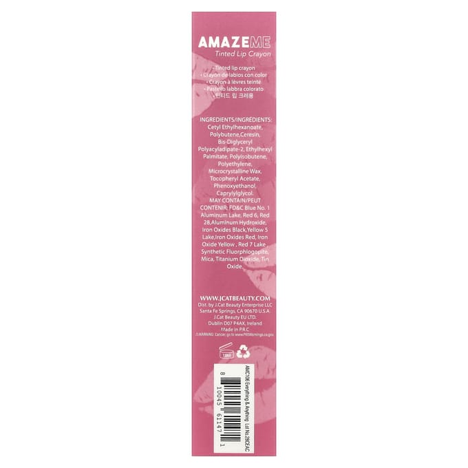 J.Cat Beauty, Amaz Me, Getinte Lip Crayon, AMC106 Alles, Alles, 4g (0,14 oz) pink