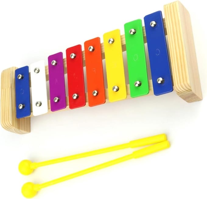 Klokkenspel - Percussie instrument - Muziek leren - 8 noten aluminium - One Size - Multicolor
