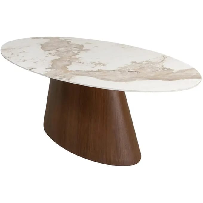Ellipse Eettafel Keramisch Marmer