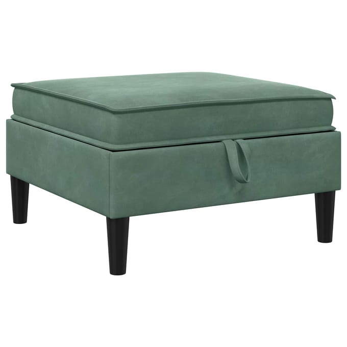 vidaXL - Sofa - Kruk - met - Opbergruimte - Zeegroen - Fluweel
