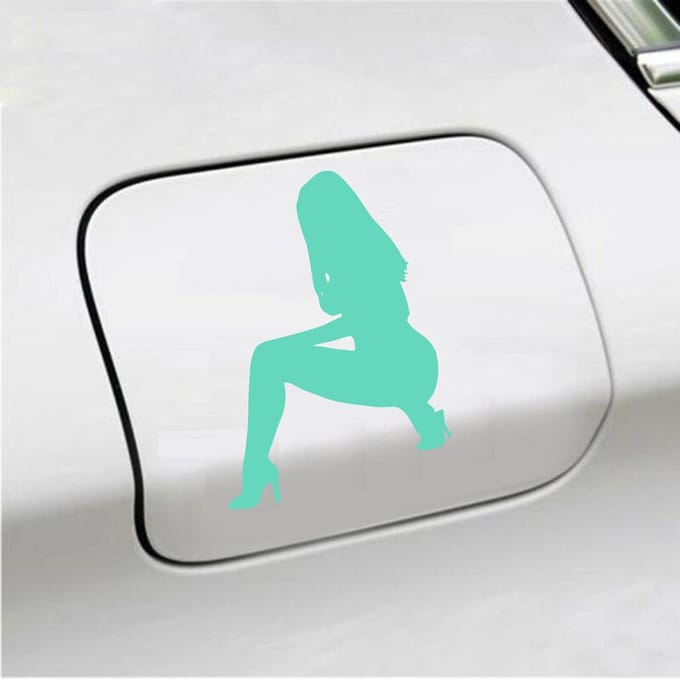 Bumpersticker - Vrouw - 14 X 10 - Mint