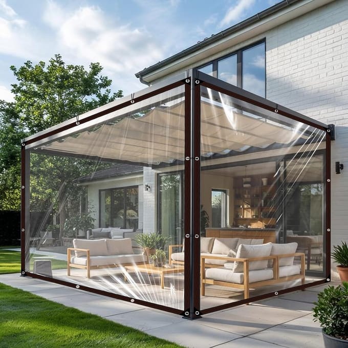 Waterdicht Transparant Zeil met Ringen voor Buiten en Balcon