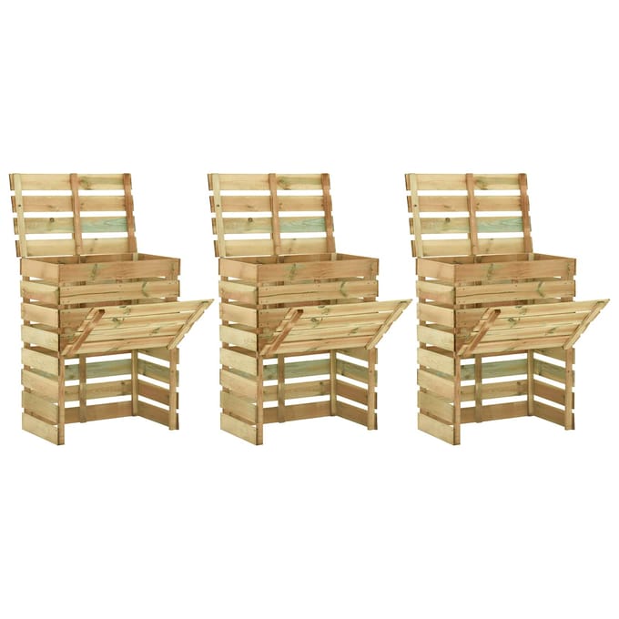 vidaXL - Latten - tuincomposter - 3 - pcs - Groen - 110 - x - 58 - x - 113 - cm