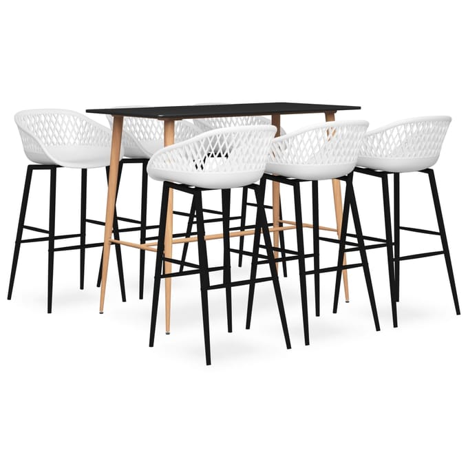 vidaXL - 7-delige - Barset - zwart - en - wit