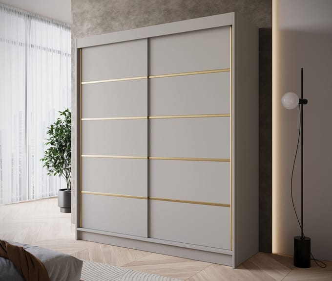 Meubella - Kledingkast Eagle - Beige - 180 cm