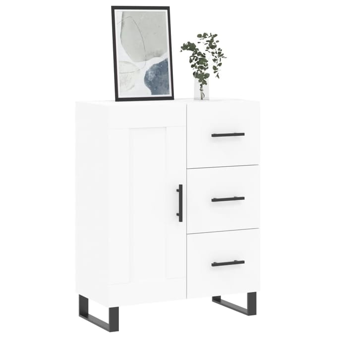 vidaXL - Dressoir - 69,5x34x90 - cm - bewerkt - hout - wit