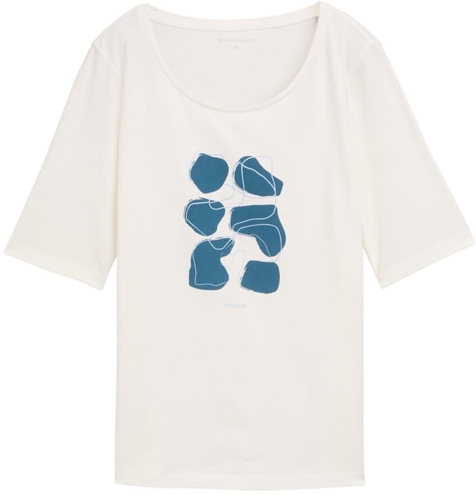 Tom Tailor - T-shirt met print - Maat XL - Soft Clear White
