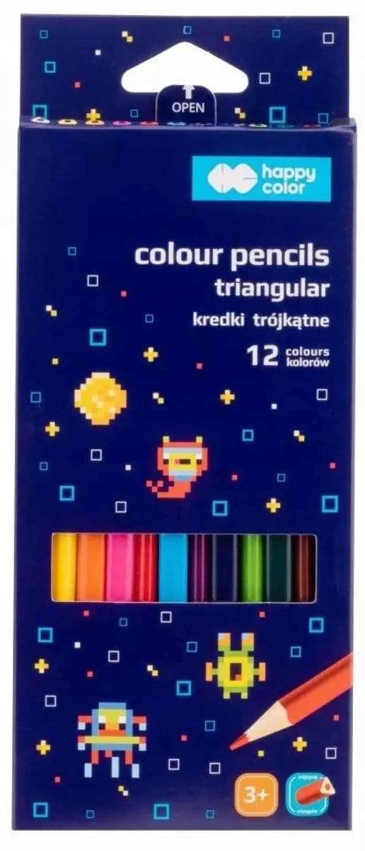 Pixi Planet Driehoekige Kleurpotloden - 12 Kleuren