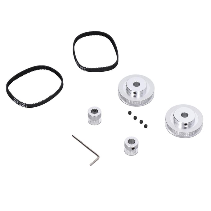 Synchrone Poelie voor VORON 2.4 3D-printer 20+60 Tanden 8mm Boring met 200mm L 6mm B Riem white