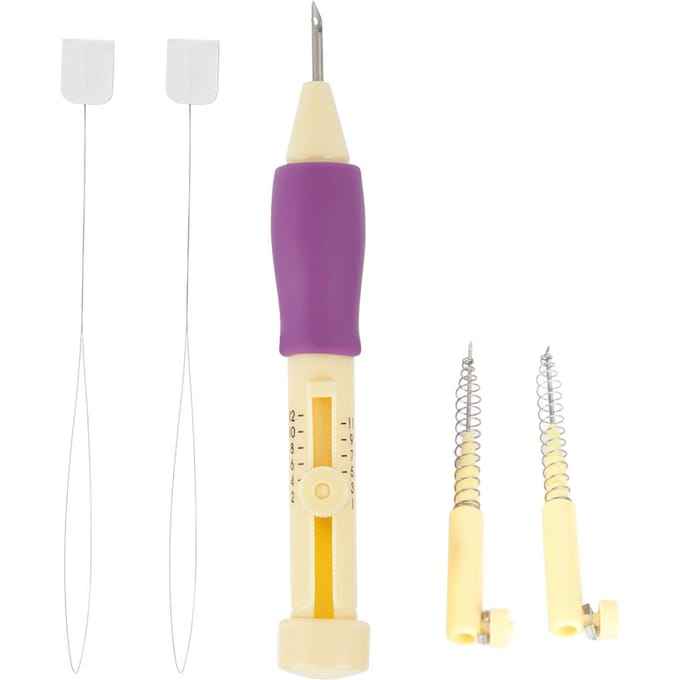 Borduur naald punch met 3 maten naald pen kit gereedschap voor DIY knutselen pink