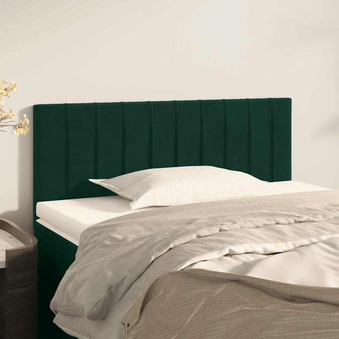 vidaXL - Hoofdbord - 90x5x78/88 - cm - fluweel - donkergroen