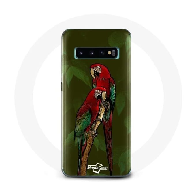 Hoesje voor Samsung Galaxy S10 Edge Pionus Parrot Rood