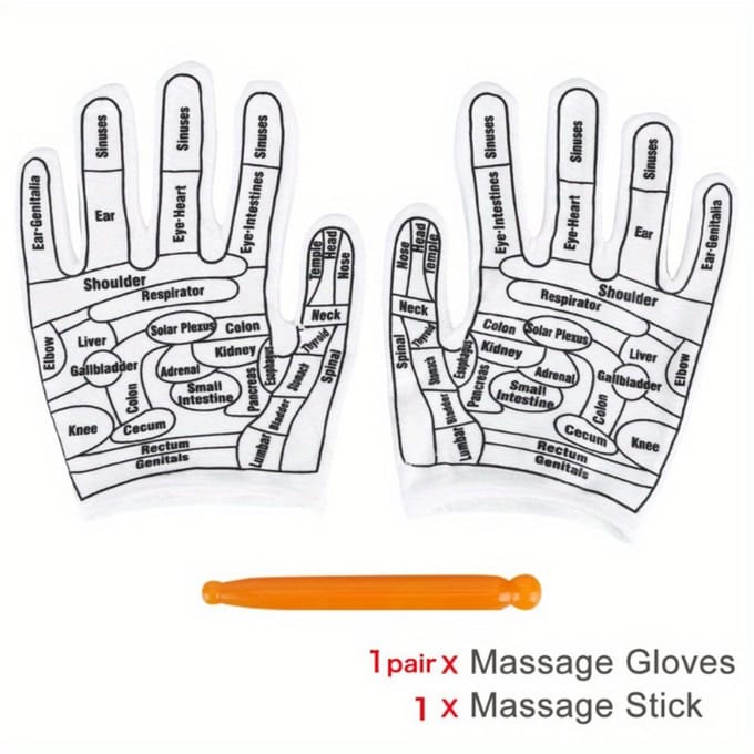 Gants Réflexologie des mains Acupoint Outils d'acupression Soulagement des mains Bâton de spa Points d'acupuncture Point Réutilisable gray