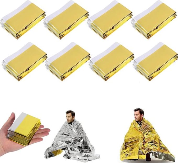 Nooddeken - 8 Stuks - Isolatiedeken - Reddingsdeken - Oorlog - Overlevingsdeken
