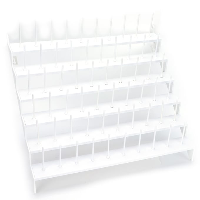 Plastic Garenrek Tafel Naaiaccessoire met 60 Spoelen voor Overlockmachine white