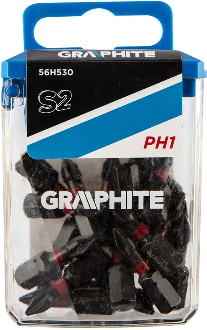 GRAPHITE Serie - PH1 Udarbit - 25 mm - S2 Staal - 20 stuks