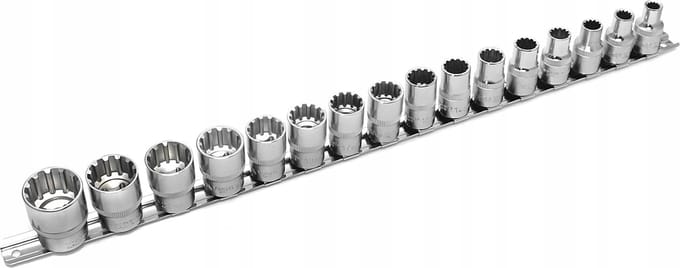 Silver S11217 - Spline Dopsleutelset - 1/2 inch - 16-delig - Cr-V Staal