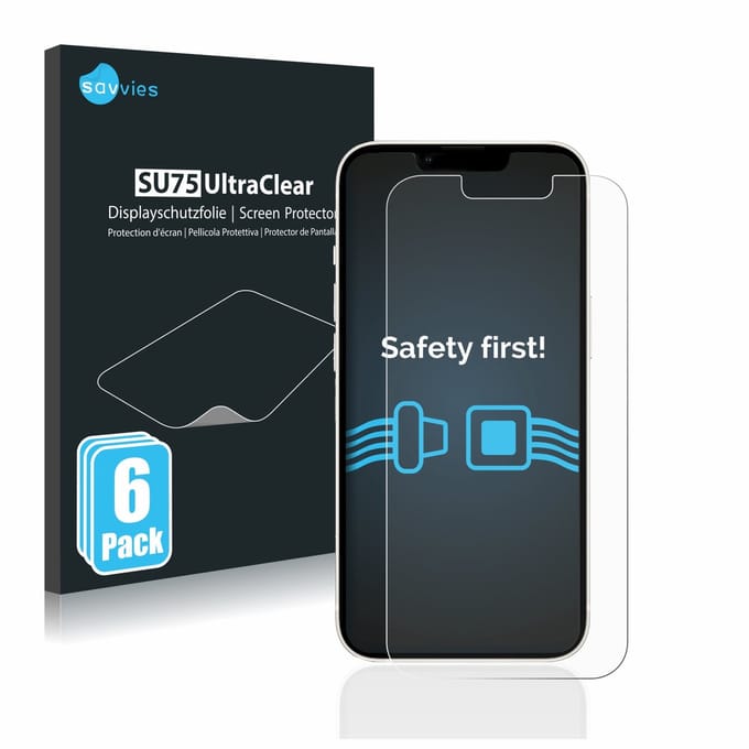 Savvies - Screenprotector voor Apple iPhone 13 / 13 Pro - Folie Beschermfolie transparant 6 Stuks
